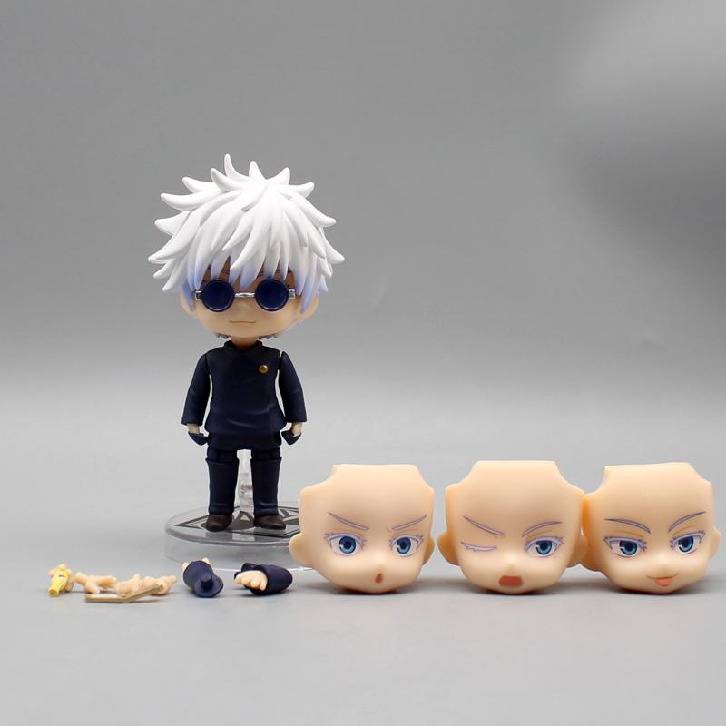 

12 см Аниме Фигурки Jujutsu Kaisen Версия GK Годжо Сатору Сменные Лица Носит Солнцезащитные Очки Кавайная Модель Украшение для Рабочего Стола Игрушки Подарки Q Подходит для Детей