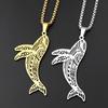 Blue Whale Polynesian Flower Necklace For Women Men Stainless Steel Silver Color Ethnic Style Totem Original Ocean Chain Jewelry