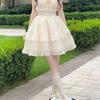 Süßes erste Liebe Schleife Kleid Damen Sommer Französisch kleine Fledermausärmel Prinzessin Kuchenkleid Taille flauschiger Rock