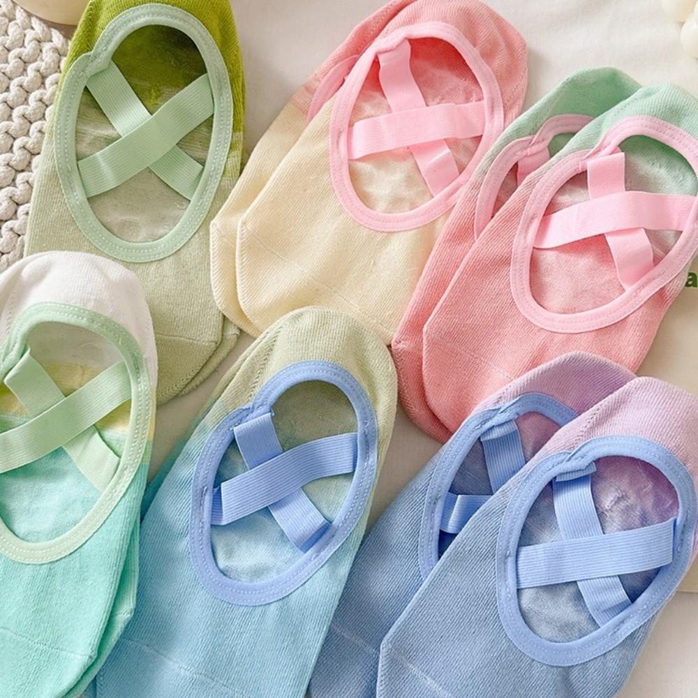 Breathable Fitness PilatesSocks Patchwork Floor Socks Sweet Gradient Silicone Yoga Socks  Women