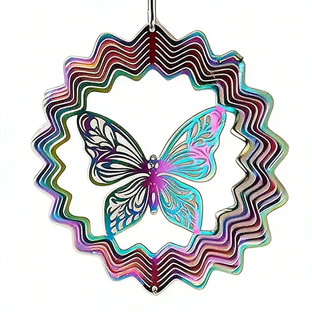 

Gradient Wind Chime Pendant Flowing Light Effect Butterfly Hanging Ornaments Home Style A
