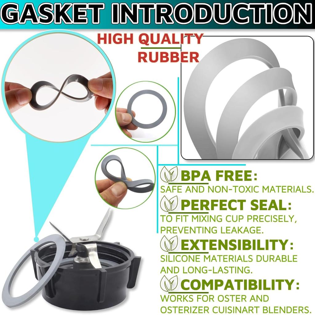 Rubber O-Ring Gasket Seal 8 Pcs for Oster Blender Gasket for Osterizer and Oster Blender Replacement Parts Oster Blender Parts Oster Blender