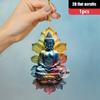 Statua Buddha Fiore di Loto Zen Colore Degradé Buddha e Fiore di Loto Ciondolo Decorazione Acrilica Piatta 2D Decorazione Universale per Auto/Casa