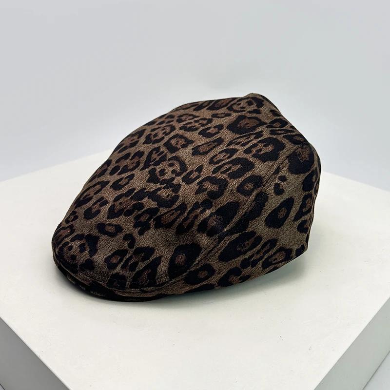 Vintage Leopard Print Visors Hats Air Permeable Casual Sun Protection Niche Style Peaked Hats All-Match Outdoor Use Fashion Street Style Ins Latest