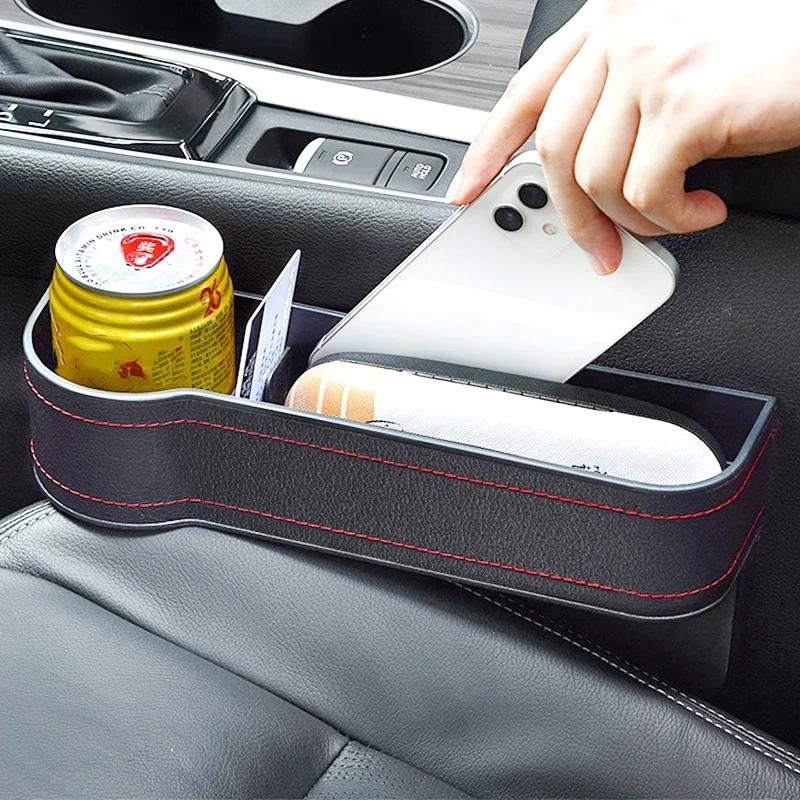 Leather Car Seat Gap Organizer Multifunctional Storage Box Pocket Catcher Cup Phone Bottle Holder Auto Interior Accessories