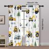 2pcs   Curtain Fabric Playful Construction & Farm Vehicle Polyester Woven (without rod) Room Decor Ldeal for Bedroom Living Room