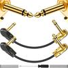 MKBKLLJY 3-Pack Guitar Patch Cables, 6-inch To 14-inch Right Angle, Gold Plated, Low Profile, Pancake Type, Noise-Free, Dual Shielded Drivers,