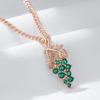 Kienl  Full Shiny Green Natural Zircon Long Grape Pendant Necklace For Women  Rose Gold Color Ethnic Bride Daily Jewelry
