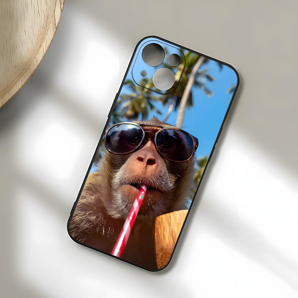 Funny Monkey Phone Case For IPhone 17 Pro Max 15 Pro 16 14 Plus 12 13 Mini 11 Pro Shockproof Soft Cover