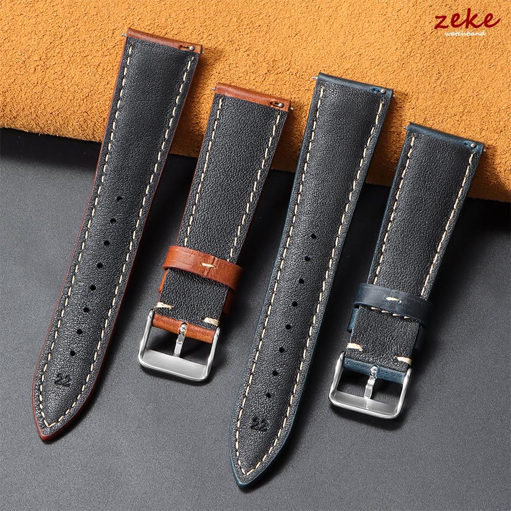 18mm 19mm 20mm 21mm 22mm for Omega Vintage Oil Wax Leather Watch Strap Brown Pin Buckle Head Layer Cowhide Watchband Accessories