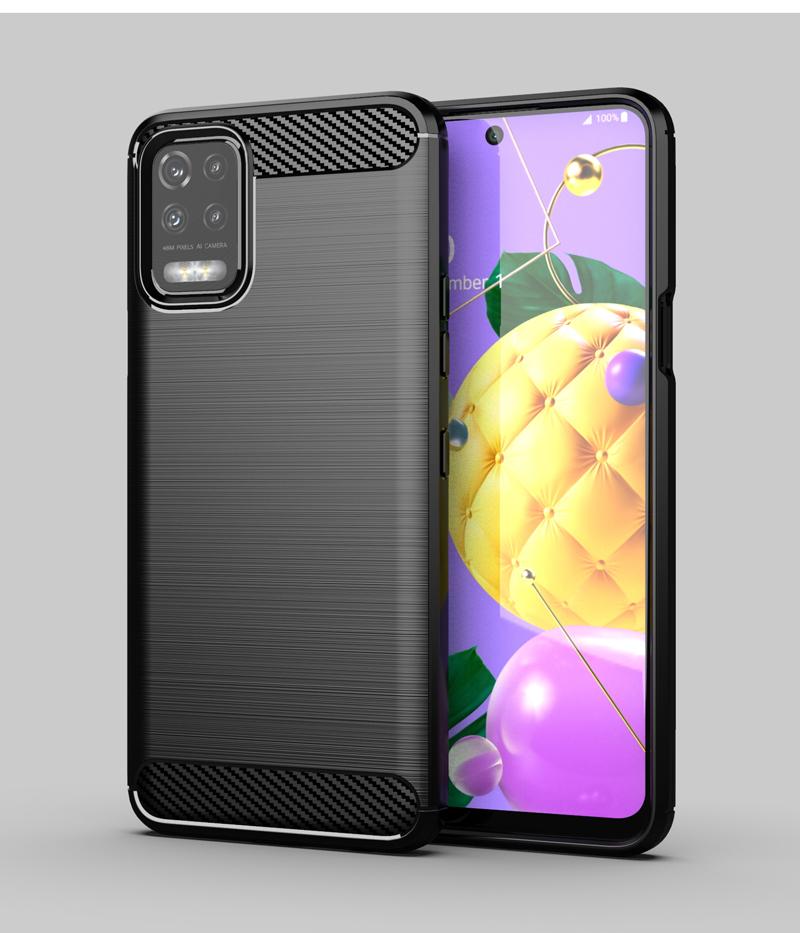 For LG K52 Case Rubber Silicon Carbon Fiber Back Cover For LG K52 K22 K62 K92 K42 Q92 Q62 Q52 K51 K61 Phone Case For LG K52 Case