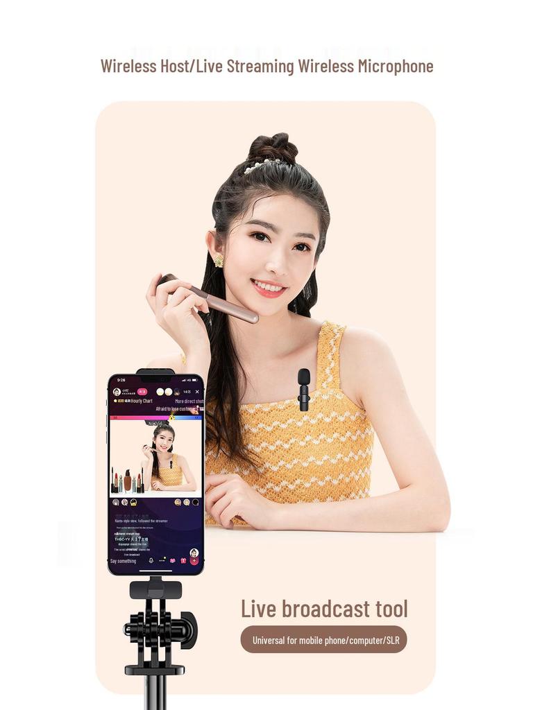 2.4G Wireless Lavalier Mic K9: Dual Auto Noise Reduction for Mobile Streaming & Recording