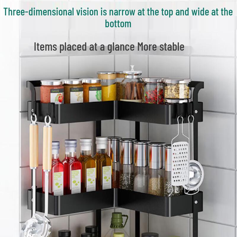 Foldable Kitchen Countertop Corner Spice Rack