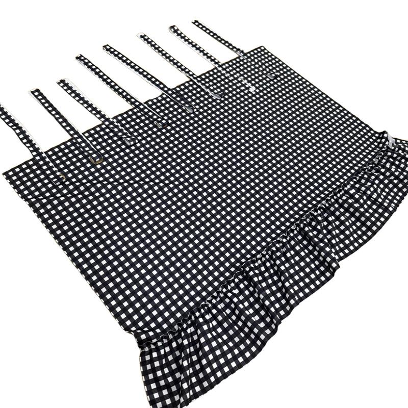 Creative Plaid Oven Skirt Handmade Stove Apron Curtain Cover Home Decoration Tie Decorative Skirt Kitchen Accessories