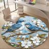 1PC Birds Blossoms Office Round Area Rug, Mat Suitable For Office, Under Office Chairs Bedroom Living Room Home Decor, Room Deco