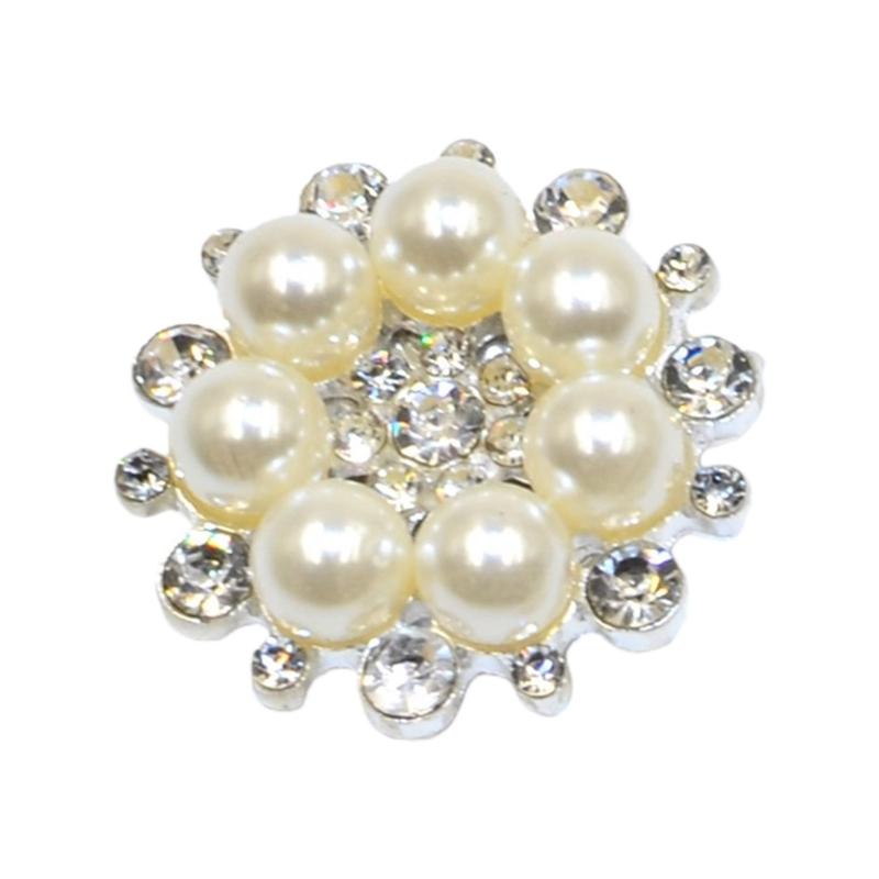Decorative Shirt Button Covers Pearls Rhinestones Embellished Cufflinks Clips For Shirt Jackets Wedding Dress Decoration