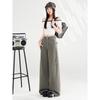 Women's Retro Cement Gray Wide-Leg Denim Jeans - Spring 2026 Fashion Trend