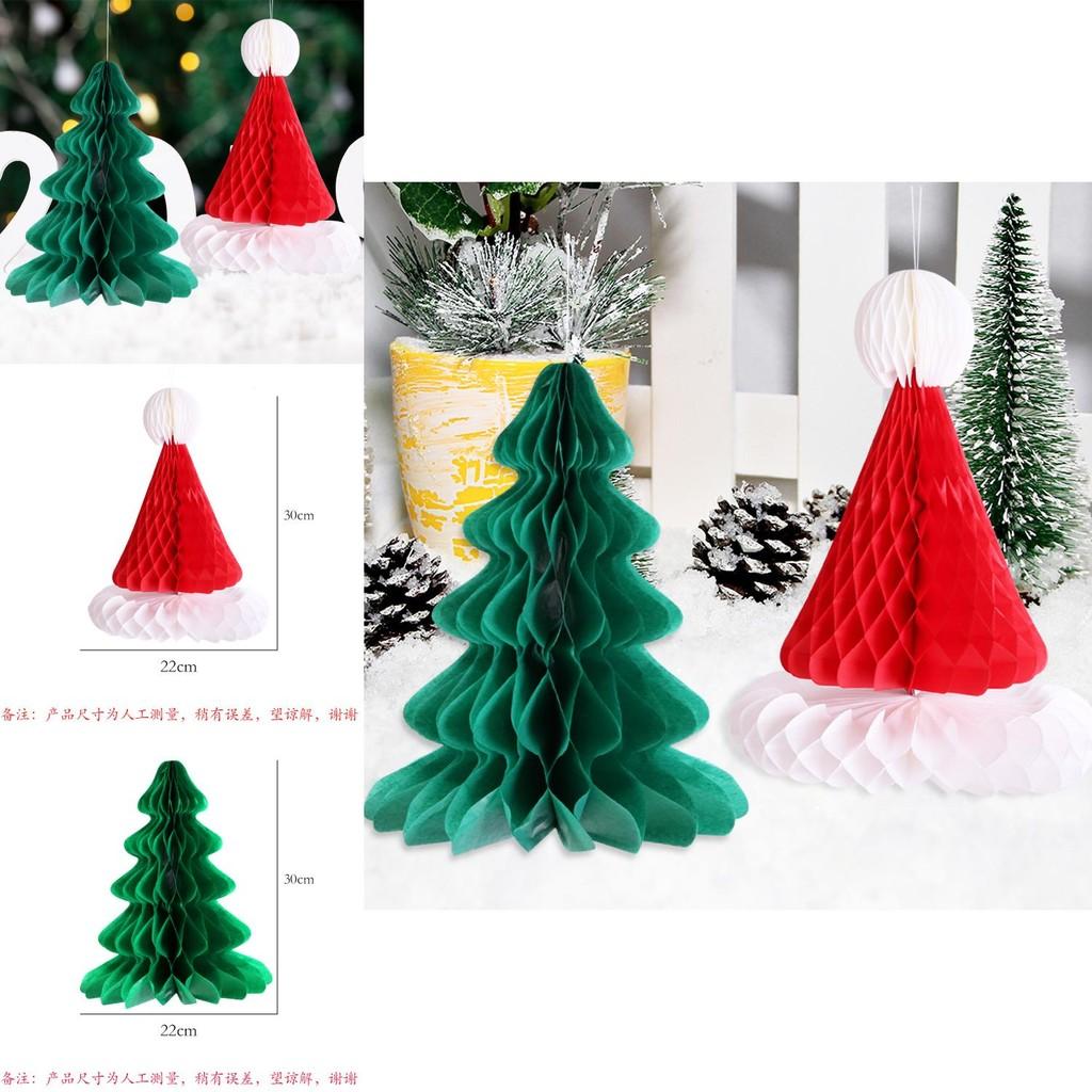 Paper Honeycomb Delightful Christmas Tree And Hat Festive Ornaments For Celebrations Holiday