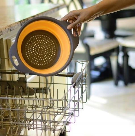 Collapsible Silicone Kitchen Strainer with Handles