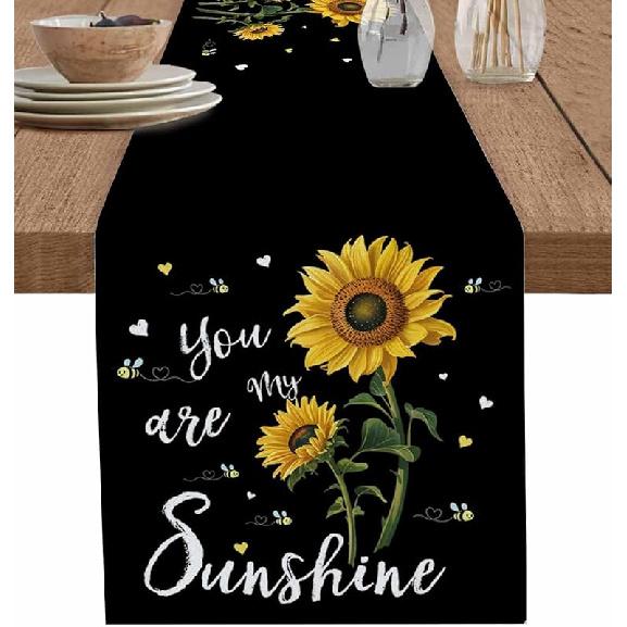 Halloween Linen Table Runner,Spiders Spiderweb Texture Dresser Scarf Kitchen Dinning Tabletop Covers Decor for Indoor Outdoor Party Holiday Wedding