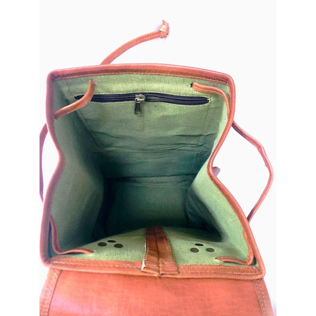 16-дюймовый персонализированный кожаный рюкзак ручной работы — фото 2