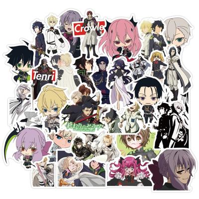 50 sztuk śliczne Seraph końca naklejki anime deskorolka gitara Laptop bagaż naklejka rowerowa dzieci wodoodporne naklejki zabawki