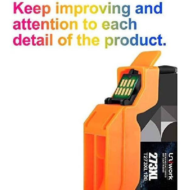 Uniwork Remanufactured Ink Cartridge Replacement for Epson 273 XL 273XL Use for Expression XP-520 X-P820 XP-620 XP-610 XP-800 XP-810 Printer Tray,