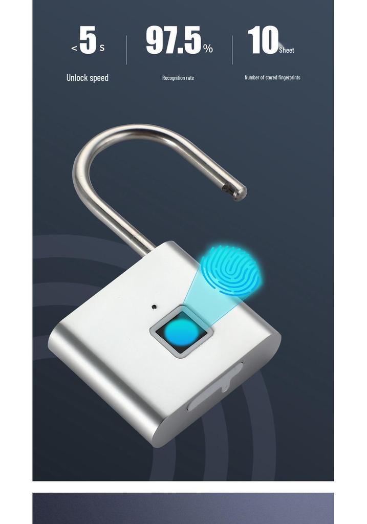 Smart Waterproof Outdoor Fingerprint Padlock: Rust-Proof, Anti-Theft, Password-Protected for Door & Cabinet Security