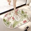 Flower Printing Absorbent Bath Carpet Elegant Anti Slip Door Mat Bathroom Floor Mat  Bathroom Floor