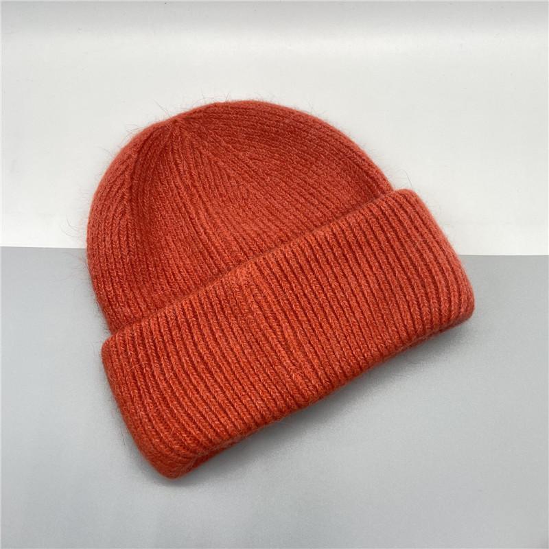 Adult Thick Warm Rabbit Fur Beanie Cap Men Women Solid Knitte Hat Solid Multi Colors Skullies Ski Hip Hop