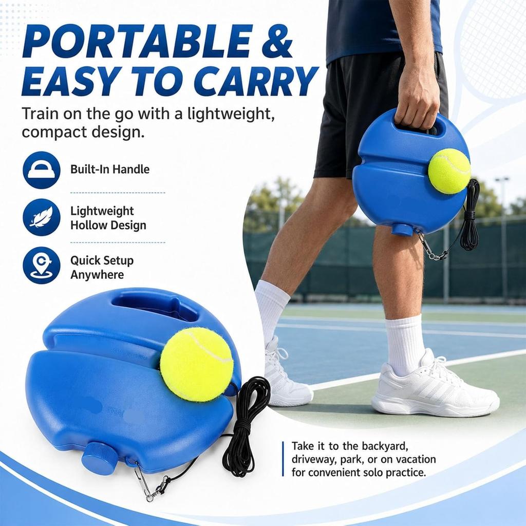 2026 New Tennis Ball Training Baseboard, Tennis Practice Rebounder, Portable Self Training Tool for Beginners,Indoor Outdoor Tennis Return Equipment