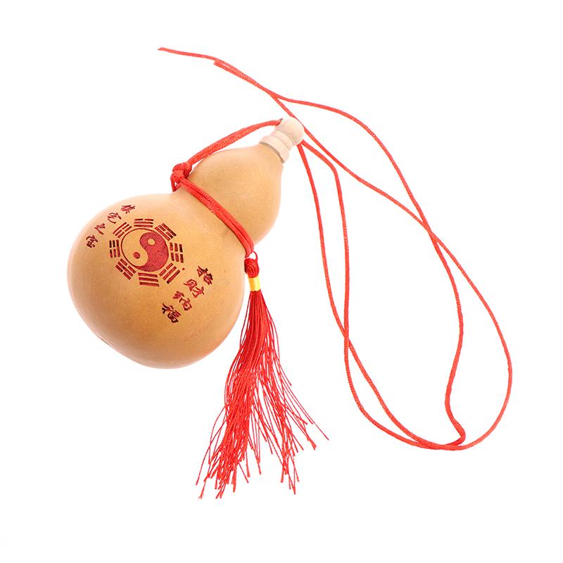 Traditional Chinese Natural Feng Shui Gourd Brass Mental Golden Wu Lou Luo Lu Health Enhance Luck Ornament Home Decor