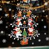 Christmas Window Clings Reusable Clings, Double Sided PVC Static Glass Stickers, Snowman Snowflake Elk Holiday Decals Santa Claus Xmas Tree