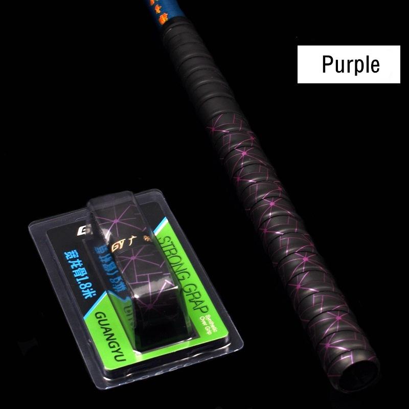 

2 шт., противоскользящая упаковка для удочки, ракетка для бадминтона, клей для рук, впитывающий пот ремень, ручка для удочки фиолетовый