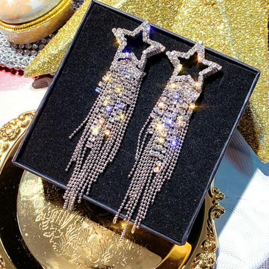 Pearl & Zircon Tassel Earrings