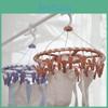 Portable Circular Laundry Drying Rack With 24 Clips In Nordic Green Ideal For Socks And Underwear