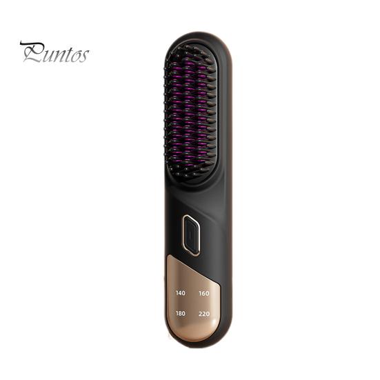 

Щітка для випрямлення волосся 4 температури Регульований швидкий нагрів Тип-C Акумуляторна акумуляторна щітка з негативними іонами Гаряча щітка Електрична пухнаста кучеряве волосся чорний