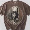 Tuxedo Cat Tee: Relaxed Fit, Vintage Cotton - Artistic Black & White Print