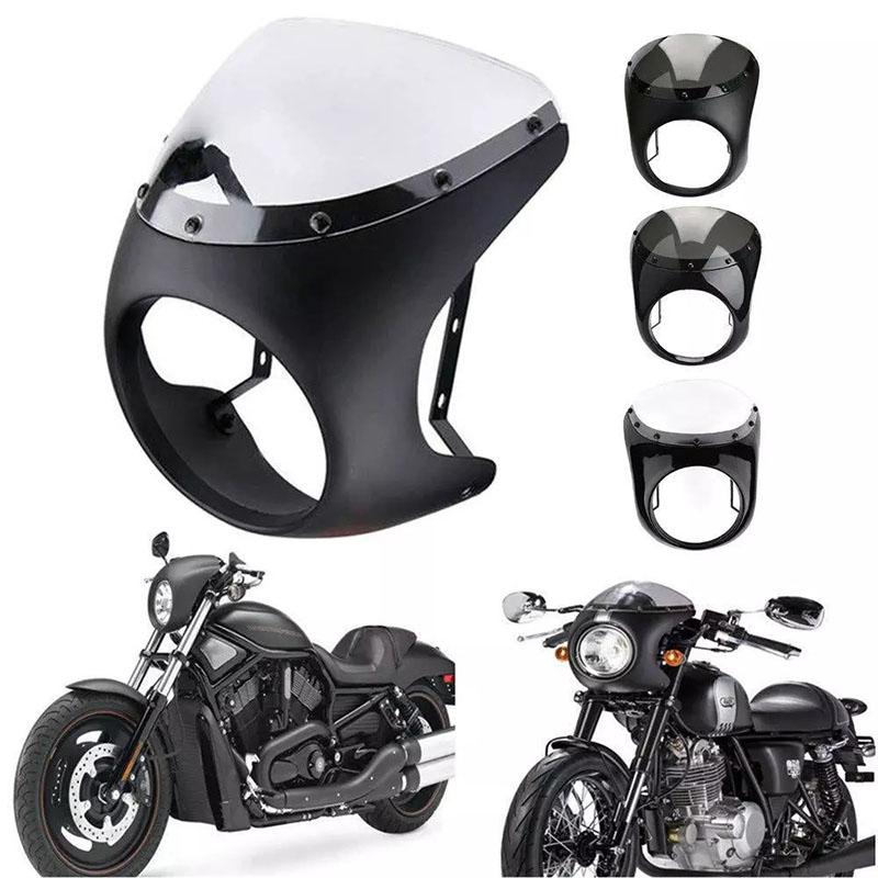 7 Inch Retro Cafe Racer Headlamp Windscreen Waterproof  Anti-fall Fairing Headlight Shade Modification Accessories