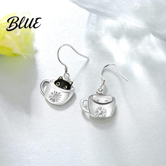 Animal Theme Jewelry Women Necklace Hook Earrings Black Cat In