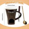 Chocolate Fondue Mug Ceramic for Cheese Melting Cup Tealight Heated Pot