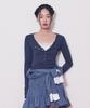 FAKIII Button Bell Line Knit_Navy