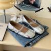 Niche Design Sense Split-toed Rhinestone Single Shoes Women's Spring and Summer New Shallow Mouth Grandma Shoes Versatile Mary Jane Shoes