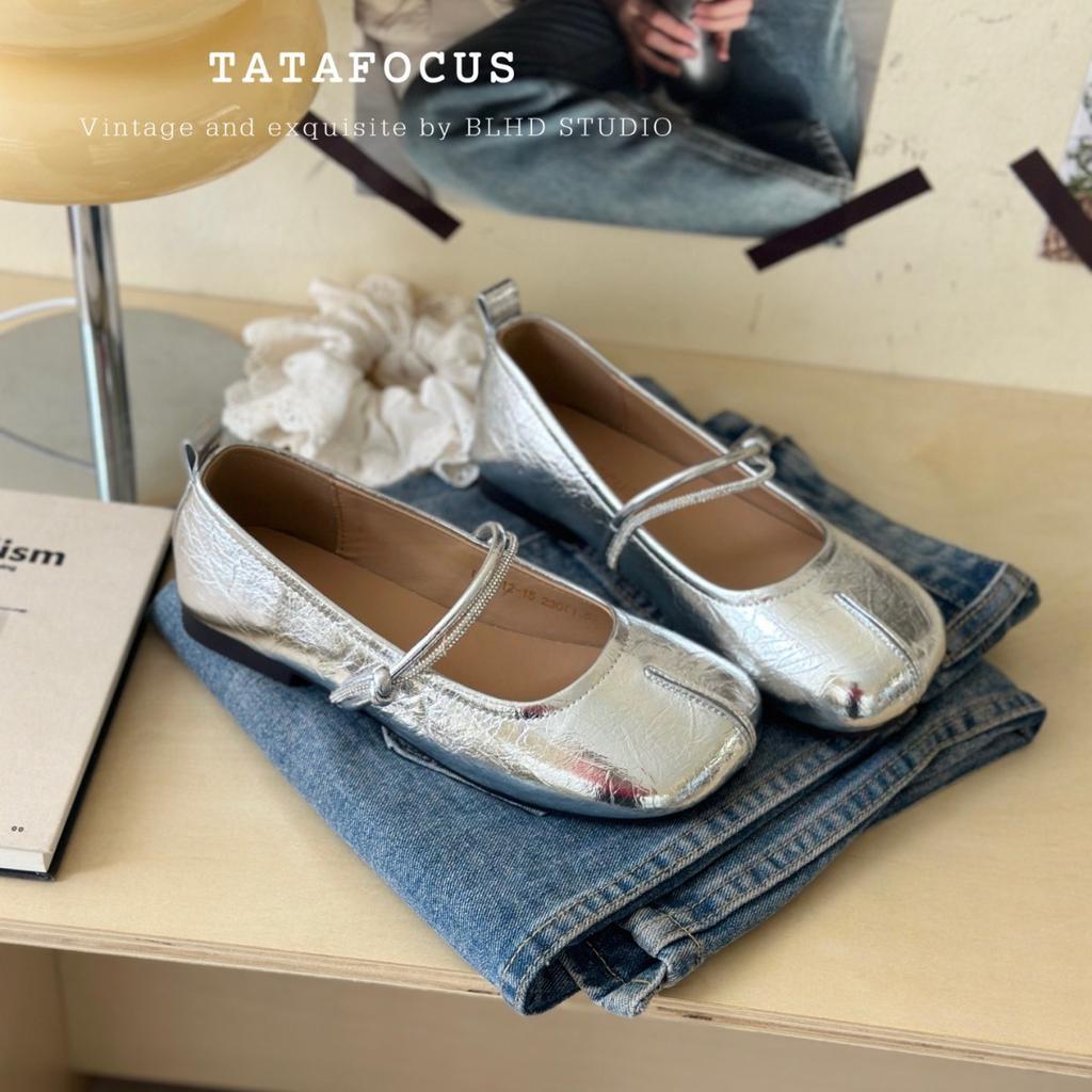 Niche Design Sense Split-toed Rhinestone Single Shoes Women's Spring and Summer New Shallow Mouth Grandma Shoes Versatile Mary Jane Shoes