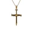 Micro-Set Zircon Cross Pendant 14K Gold Chain Necklace Delicate Daily Wear Nail Charm
