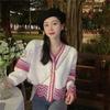 Retro Style Short Sweater Jacket for Women's New Loose Fit Outerwear Design Niche Knit Cardigan