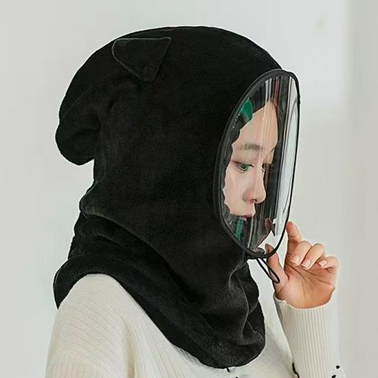 

Women s Winter Cycling Hat with Cold Air Mask, Warm Cotton, Windproof Ear Protection, and Neck Warmer One Size