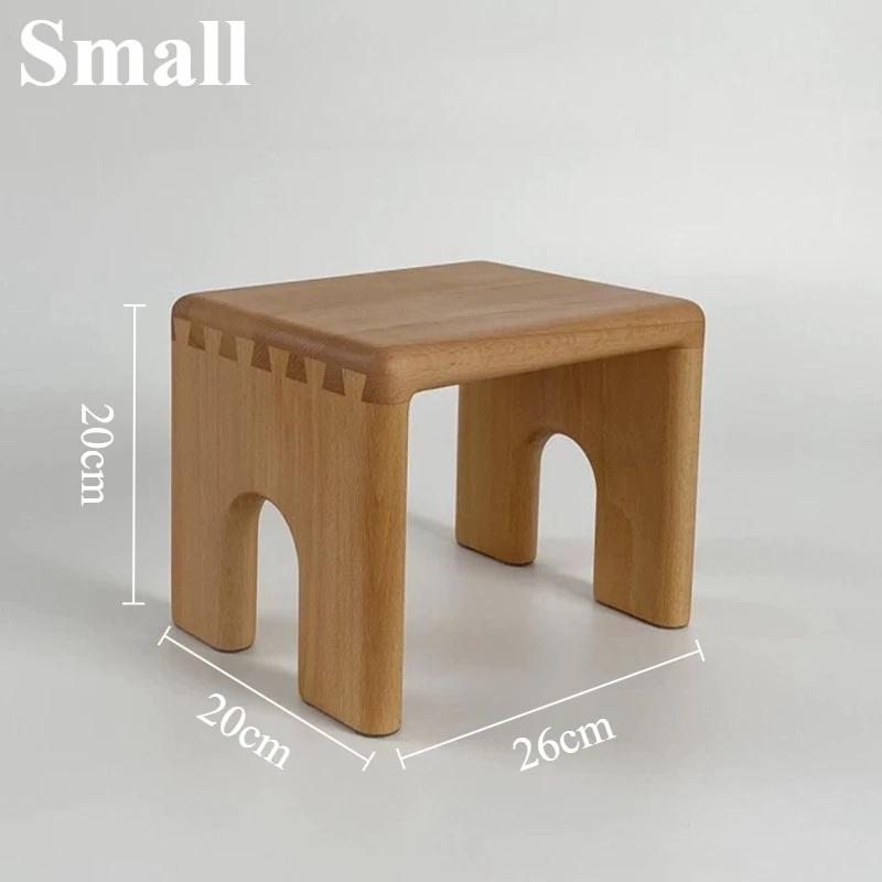

Nordic Ottomans Solid Wood Morden Stools Portable Mini Stool Children Interior Bedroom Ottomans Furniture for Living Room