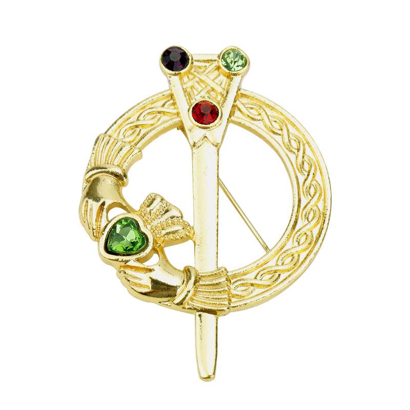 Scottish Thistle Celtic Knot Brooch Pin