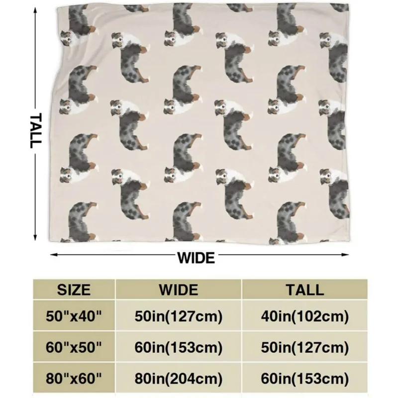 Australian Shepherd Sherpa Fleece Blanket Throw for Home Office Travel Couch Sofa Warm Cozy Lightweight Fleece Bed Blanket Gift